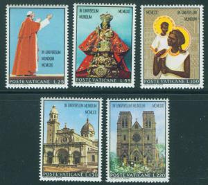 VATICAN Scott 495-9 MNH** 1970 Visit of Pope Paul VI to East