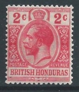 British Honduras #76a MH 2c King George V - Carmine