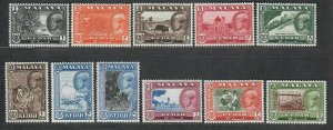 $Malaya Kedah Sc#83-93 M/LH/VF, complete set, Cv. $108.80