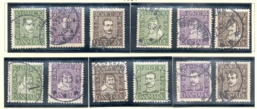 Denmark Sc 164-75 1924 300th anniv Post Service stamp set...