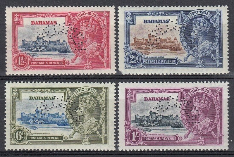 Bahamas, SG 141s-144s, MLH Specimen Overprint variety