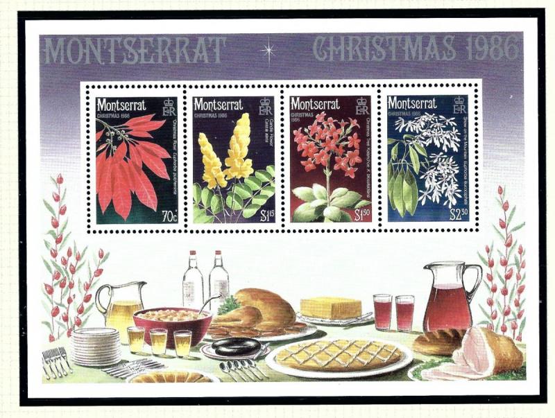 Montserrat 635a MNH 1986 Christmas (Flowers) S/S