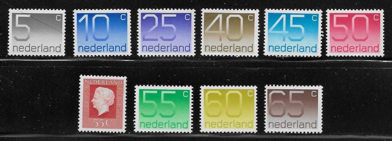 Netherlands 536-45 Numeral set MNH