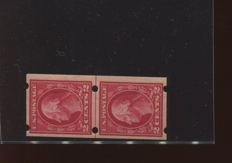 Scott 409 Washington Brinkerhoff Type II Line Pair of 2 Stamps NH  (409-Br 2-1)