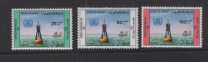 Kuwait #1046-48  (1987  World Maritime Day set) VFMNH CV $8.75