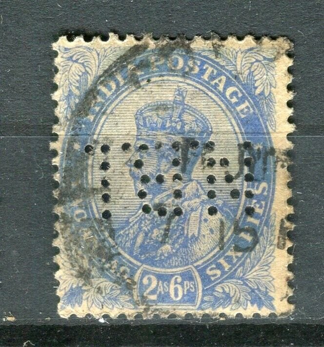 INDIA; 1900s early classic GV issue fine used 2a.6p. value + PERFIN