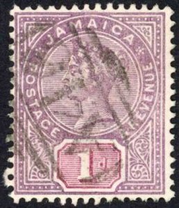 Jamaica SG27 1d Purple and Mauve Siloah A46 Pmk