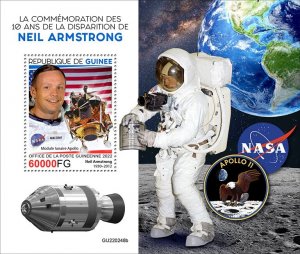 GUINEA - 2022 - Neil Armstrong - Perf Souv Sheet - Mint Never Hinged