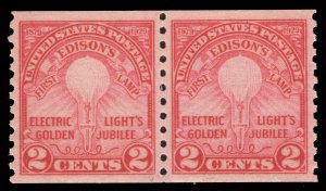 MOMEN: US STAMPS #656 PAIR MINT OG NH PSE GRADED CERT XF-90 LOT #77290