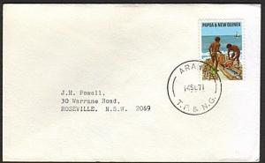 PAPUA NEW GUINEA 1971 cover ex ARAWA.......................................74122