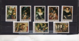 RWANDA 1977 PAINTINGS BY RUBENS SET OF 8 STAMPS MNH 