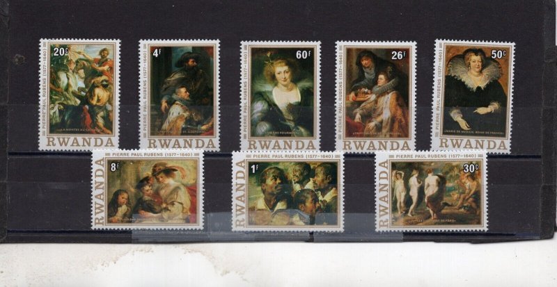 RWANDA 1977 PAINTINGS BY RUBENS SET OF 8 STAMPS MNH