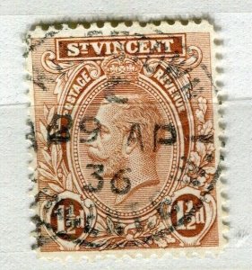 ST.VINCENT; 1930s early GV issue fine used 1.5d Postmark value