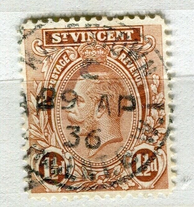 ST.VINCENT; 1930s early GV issue fine used 1.5d Postmark value