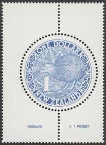 1993 NEW ZEALAND - $1 BLUE KIWI MNH