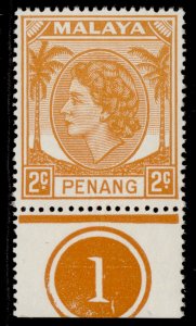 MALAYSIA - Penang QEII SG29, 2c yellow-orange, NH MINT. CONTROL