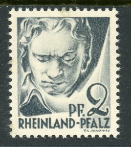 Germany 1947 Rheinland Palitanate Baden Sc# 6N1 Beethoven Music Mint C404