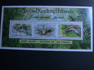 COCOS(KEELING) ISLANDS 1992 ENDANGER SPECIES-LOVELY BIRDS -MNH SHEET VF