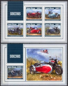 Guinea Bissau 2018 Motorcycles Sidecars sheet + S/S MNH