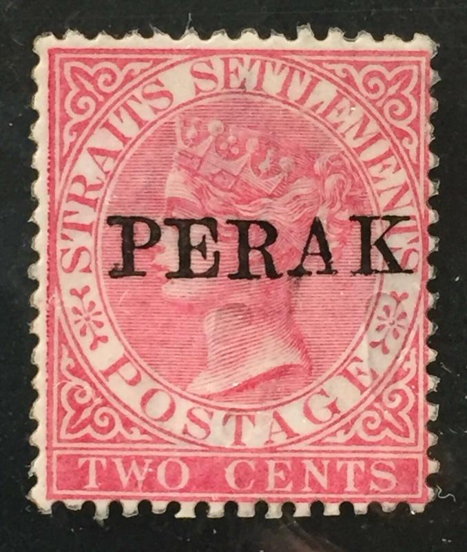 Malaya 1884 Perak opt Straits Settlements QV 2c MNG SG#17 M2128