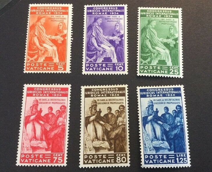 Vatican City Sc# 41-46 MH (Mint Hinged) 1935 Juridical Congress CV $219