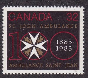 Canada # 980, St. John Ambulance Centenary, NH, 1/2 Cat.