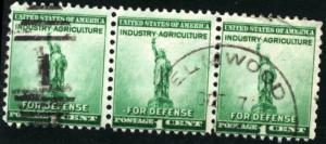 United States - SC #899 - USED STRIP OF 3 - 1940 - Item USA923