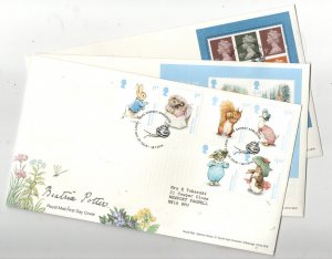 2016 Beatrix Potter 3 x Different FDC Ambleside PMK's WS33808