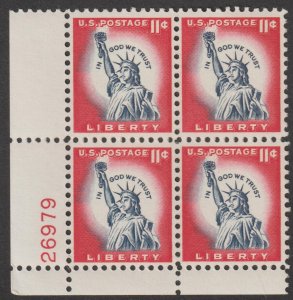 U.S.  Scott# 1044A 1961 Regular Issue VF MNH Plate Block #26979