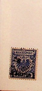 GERMAN OFFICES IN TURKEY Sc 10 USED ISSUE OF 1889 - 1p ON 20pf - lot1