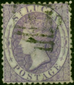 St Lucia 1864 (6d) Mauve SG13a Fine Used