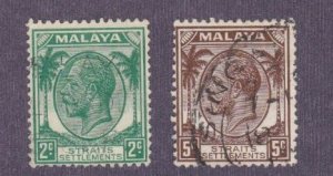 Straits Settlements # 218 & 221, King George V, Used,