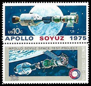 PCBstamps   US #1569/1570a Pair 20c(2x10c)Apollo Soyuz, MNH, (19)