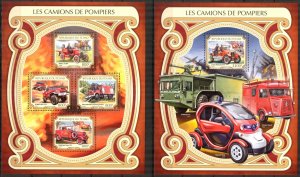 Chad 2017 Fire Engines Trucks II sheet + S/S MNH