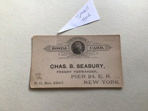 United States New York 1890 Freight forwarder pier 24 E. R postal card Ref 66790