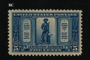 1925 LEXINGTON-CONCORD  Sc 619 MH 5c blue single CV $14