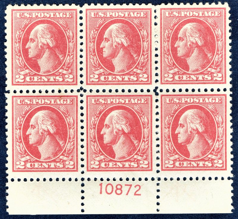 [st1512] USA 1920 Scott#526 MNH/MLH 2 cent Carmine Type IV plate block