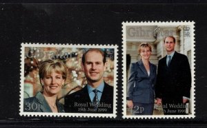 Gibraltar #815-16  (1999 Royal Wedding set) VFMNH CV $3.00