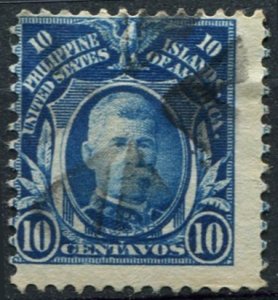 Philippines Sc#288 Used, 10c dk bl, Definitives - Famous Personalities (1918)