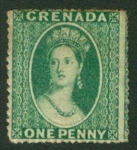 SG 10 Grenada 1873. 1d deep green. A fresh mint example without gum CAT £130