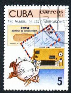 CUBA  Sc#  2624 COMMUNICATIONS telegram & airmail  5c  1983  used cto