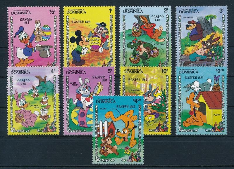 [22198] Dominica 1984 Mickey Mouse Donald Duck Pluto Rabbits Easter MNH