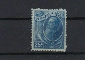 hawaii 1894 used / unused   25 cent stamp no gum  ref r13082