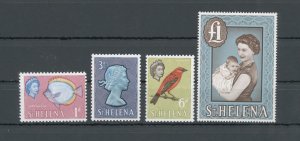 1965 ST. HELENA - Stanley Gibbons n. 176a-179a-181a-189a, Chalk-surfaced paper,