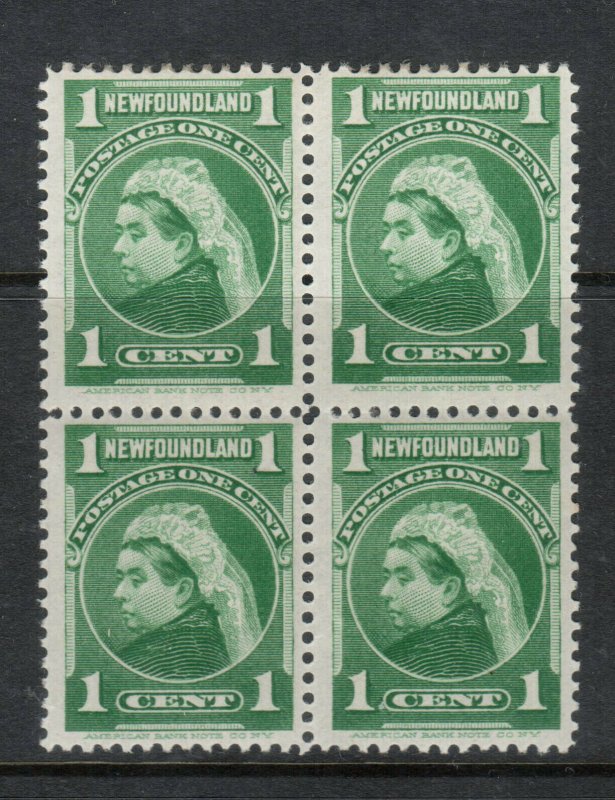 Newfoundland #80a Mint Fine Block - Bottom Stamps Never Hinged Top Hinged