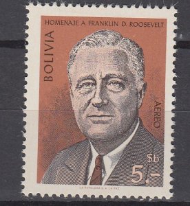 J39313 jlstamps, 1969 bolivia mh #c298 roosevelt