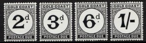 1951 Gold Coast Sc #J5-8 set of Postage Due - MH Cv$12.70