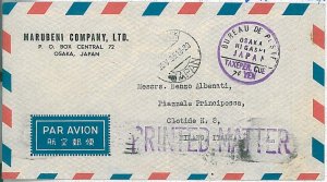 27105 - JAPAN - POSTAL HISTORY - AIRMAIL COVER to ITALY 1955 - TAXED? NICE!-