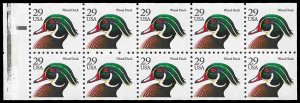 PCBstamps  US #2484a Bk Pane $2.90(10x29c)Wood Duck, MNH, (4)