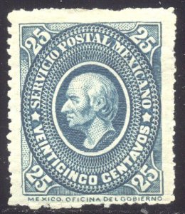 MEXICO #173 Mint - 1885 25c Greenish Blue